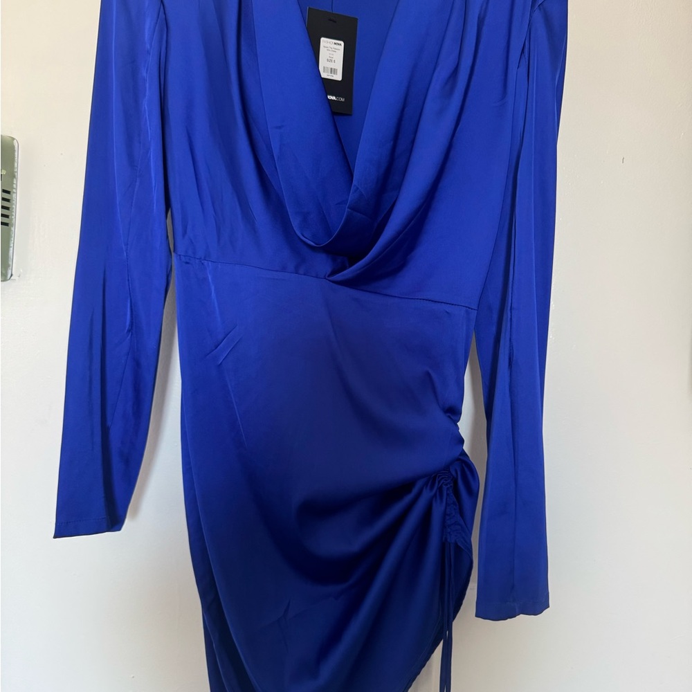 Elegant Blue Long Sleeve Dress